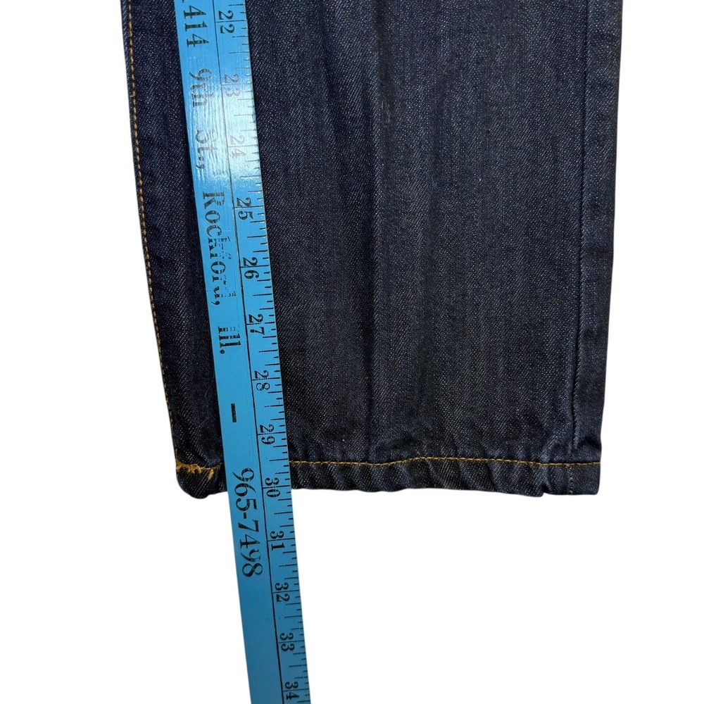 Lands End Canvas Mens Dark Wash Straight Fit Jeans Classic Staple Size 32x30 - Picture 11 of 13